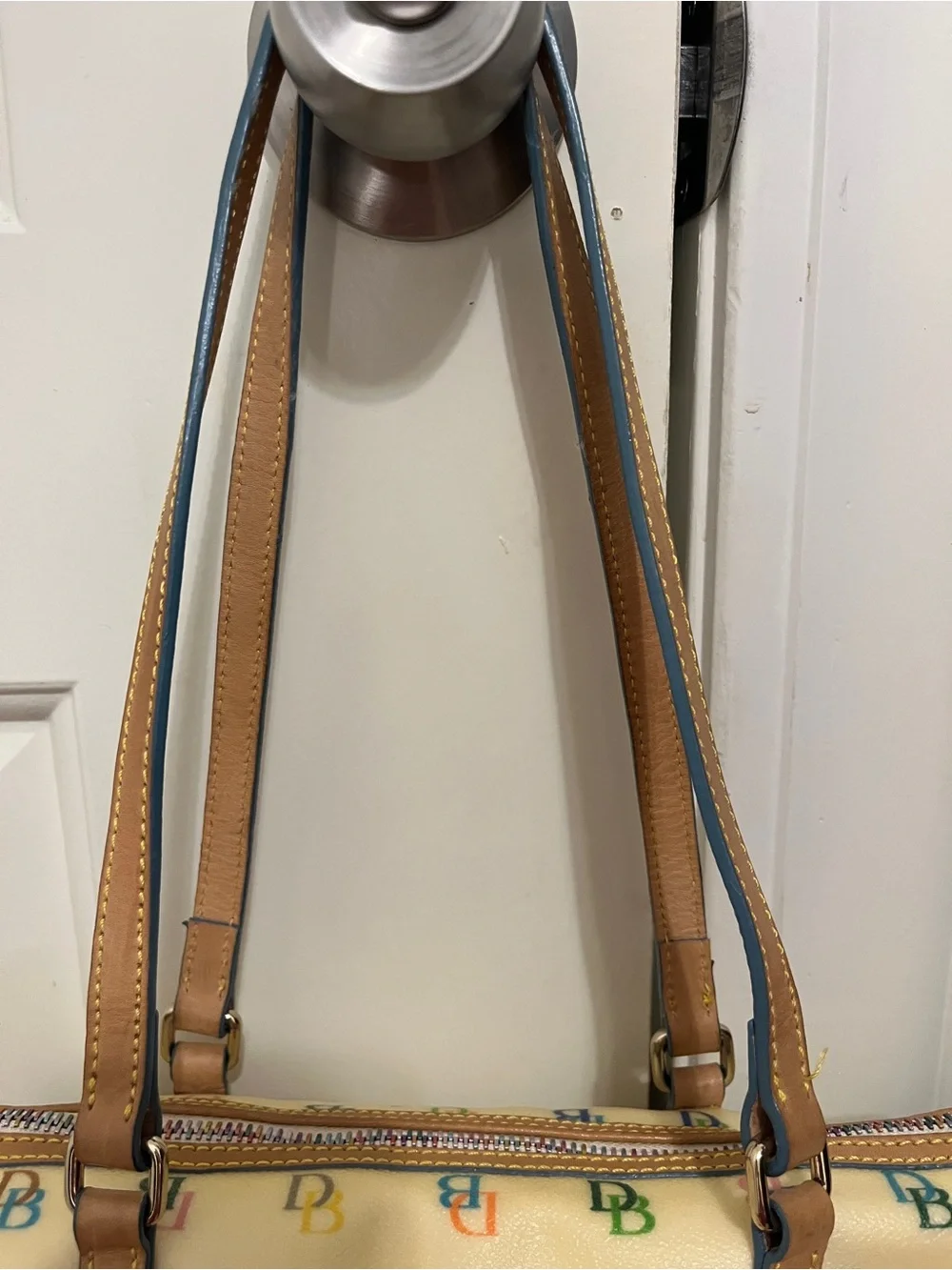 Dooney & Bourke Vintage Y2K Barrel Bag in Coated Canvas Rainbow Monogram